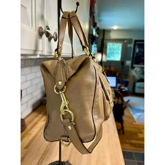 Coach Camel Pebbled Leather Campbell Satchel Bag F24690 Brass Hardware - Picture 5 of 7